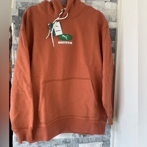 Men's PUMA X BUTTER GOODS NWT Hoodie-Brown/Orange-Auburn Colorway-Sz Medium